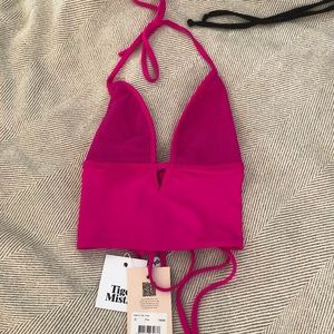 Tiger Mist stretchy halter top in fuschia with adjustable straps